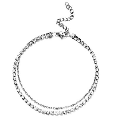 Oțel inoxidabil cu strass, cristal, lanț pentru picioare, gleznă de tenis pentru femei, lanț de picior de yoga de vară, bijuterii pentru picioare de plajă