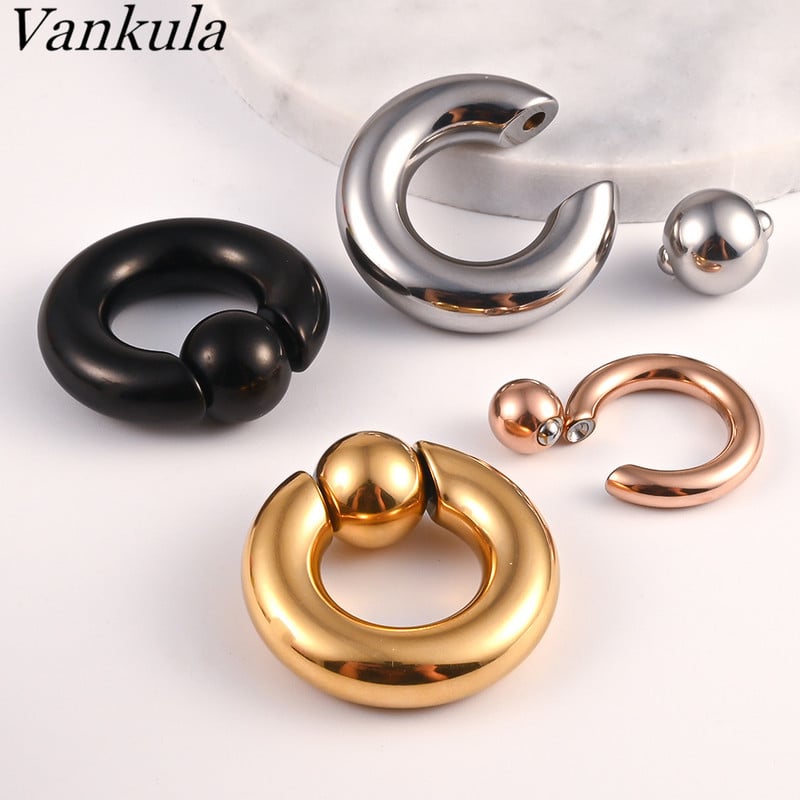 Vankula 2 kom Tuneli za čepiće za uši 316L nehrđajući čelik Piercing Captive Hoop Mjerači za uho Utezi za piercing tijela Nakit za tijelo