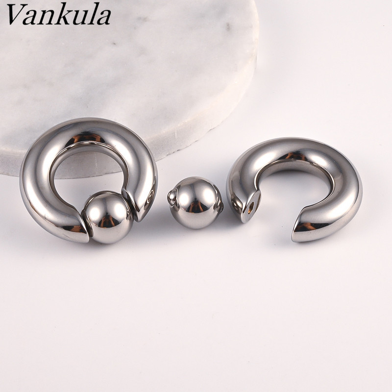 Vankula 2 kom Tuneli za čepiće za uši 316L nehrđajući čelik Piercing Captive Hoop Mjerači za uho Utezi za piercing tijela Nakit za tijelo