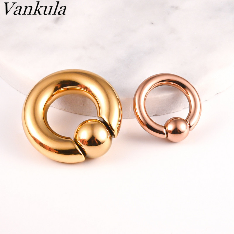 Vankula 2 kom Tuneli za čepiće za uši 316L nehrđajući čelik Piercing Captive Hoop Mjerači za uho Utezi za piercing tijela Nakit za tijelo