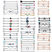 14G Tööstuslik augustamine Kangi Ehted Kirurgiline Teras CZ Marmorist pärli stiil naistele Meestele Kõhre kõrvarõngas Keha augustamine