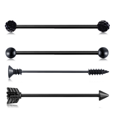 14G Tööstuslik augustamine Kangi Ehted Kirurgiline Teras CZ Marmorist pärli stiil naistele Meestele Kõhre kõrvarõngas Keha augustamine