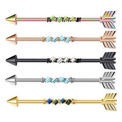 14G Tööstuslik augustamine Kangi Ehted Kirurgiline Teras CZ Marmorist pärli stiil naistele Meestele Kõhre kõrvarõngas Keha augustamine