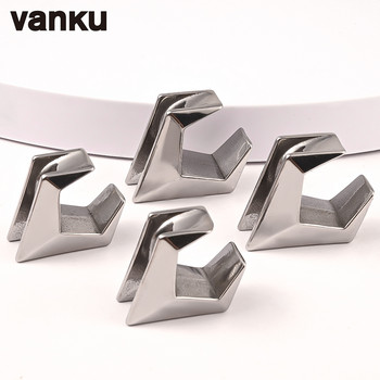 Vanku 2 бр Геометрия от неръждаема стомана Седло Тапи за тунели за уши Разширител Носилки Датчици Обеци Пиърсинг Бижута за тяло
