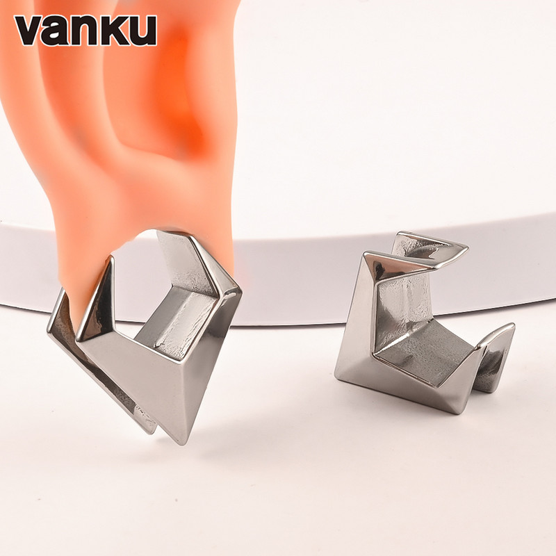 Vanku 2kom Geometrija od nehrđajućeg čelika Sedlo Čepovi za tunele za uho Ekspander Stretchers Mjerači Naušnice Piercing Nakit za tijelo