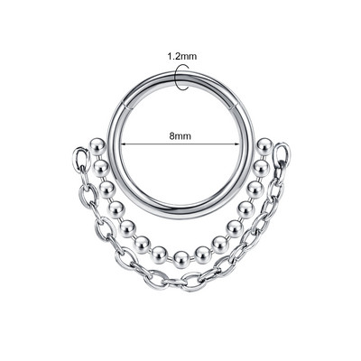 AOEDEJ 16G Sarved nina augustamine naistele roostevabast terasest lehtede kett vaheseina rõngas Hoop Clicker kõhre Helix Tragus kõrvarõngas meeste