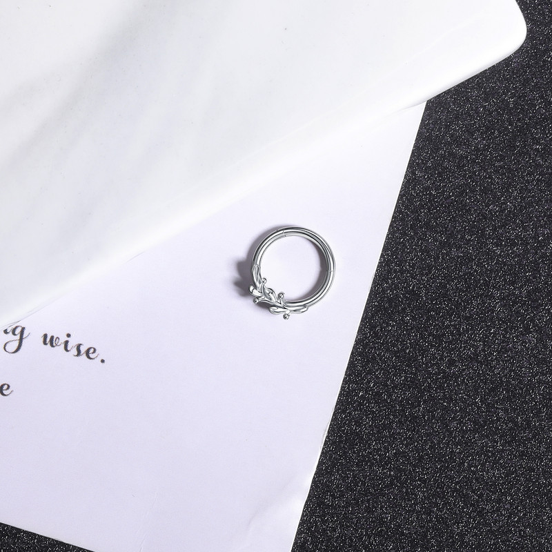 AOEDEJ 16G Sarved nina augustamine naistele roostevabast terasest lehtede kett vaheseina rõngas Hoop Clicker kõhre Helix Tragus kõrvarõngas meeste