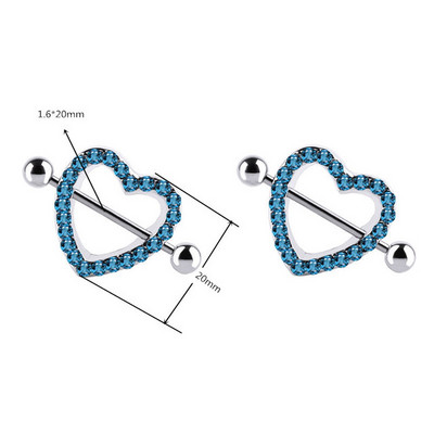 Kruna od nehrđajućeg čelika Set za piercing za bradavice Srce za bradavice Nakit Masovni kristalni prsten za bradavice Lot Piercing Pezon paket nakita za tijelo
