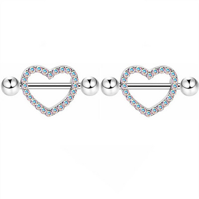 Kruna od nehrđajućeg čelika Set za piercing za bradavice Srce za bradavice Nakit Masovni kristalni prsten za bradavice Lot Piercing Pezon paket nakita za tijelo