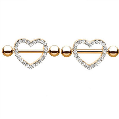 Kruna od nehrđajućeg čelika Set za piercing za bradavice Srce za bradavice Nakit Masovni kristalni prsten za bradavice Lot Piercing Pezon paket nakita za tijelo