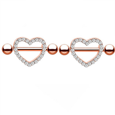 Kruna od nehrđajućeg čelika Set za piercing za bradavice Srce za bradavice Nakit Masovni kristalni prsten za bradavice Lot Piercing Pezon paket nakita za tijelo
