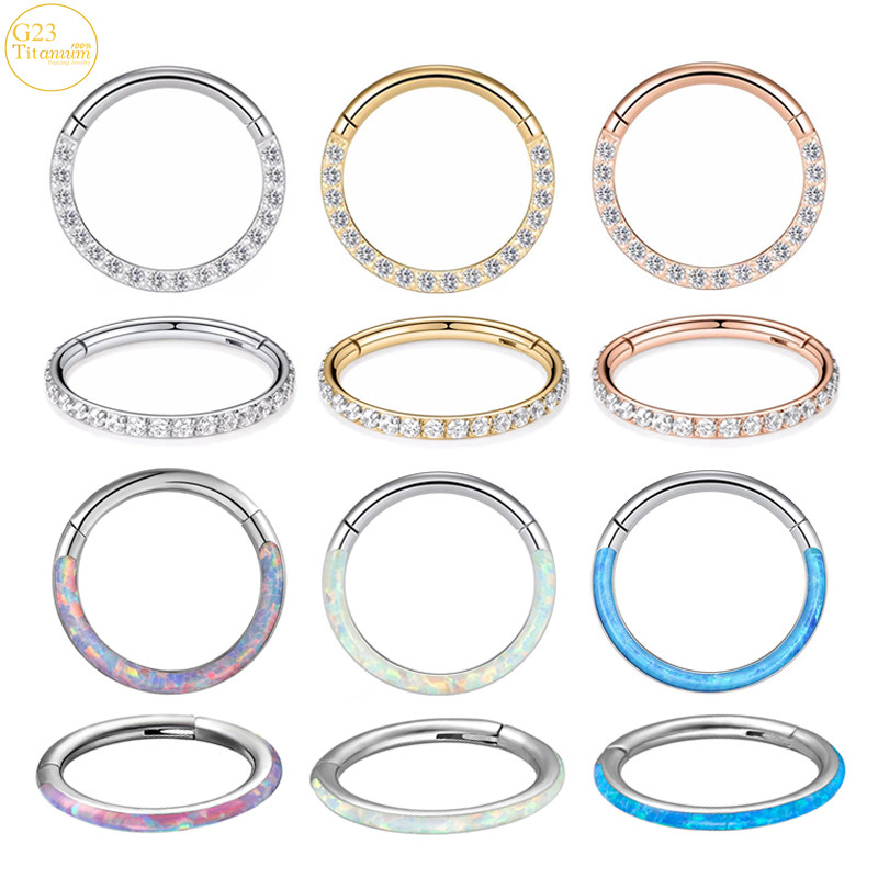F136 titanski septum piercing prsten za nos 8-10 mm opalni zglobni segment kliker ušne hrskavice naušnice helix usne piercing nakit za tijelo