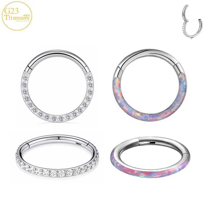 F136 titanski septum piercing prsten za nos 8-10 mm opalni zglobni segment kliker ušne hrskavice naušnice helix usne piercing nakit za tijelo