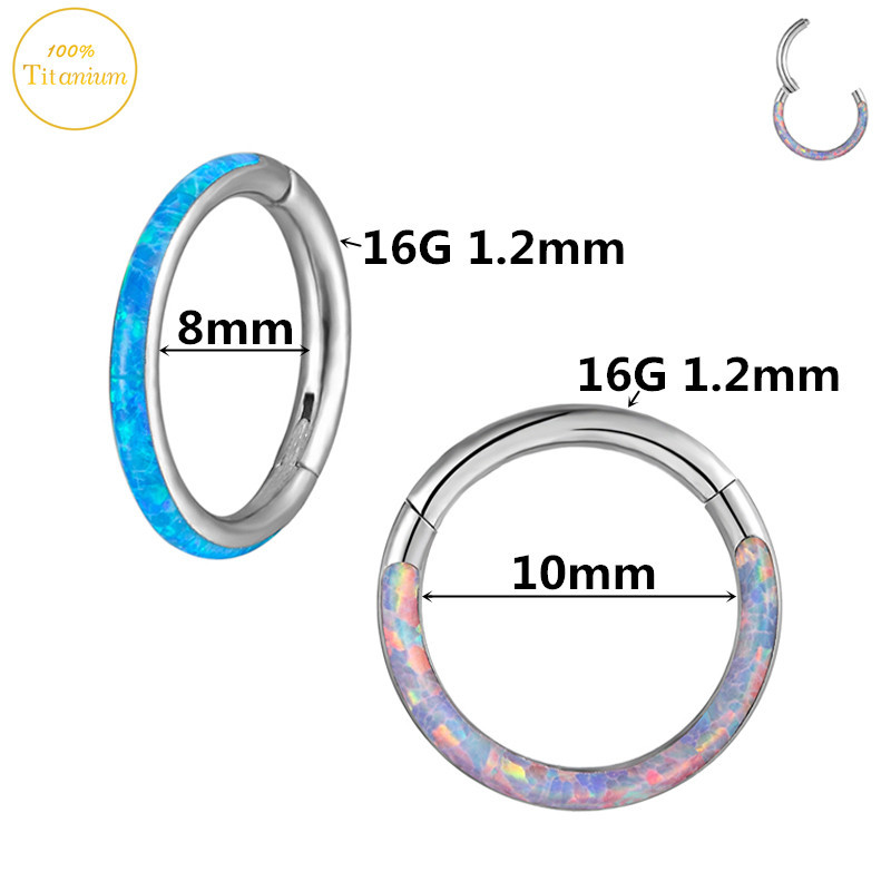 F136 titanski septum piercing prsten za nos 8-10 mm opalni zglobni segment kliker ušne hrskavice naušnice helix usne piercing nakit za tijelo