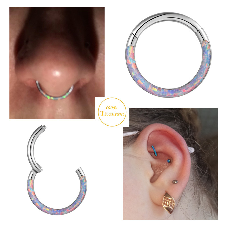 F136 titanski septum piercing prsten za nos 8-10 mm opalni zglobni segment kliker ušne hrskavice naušnice helix usne piercing nakit za tijelo