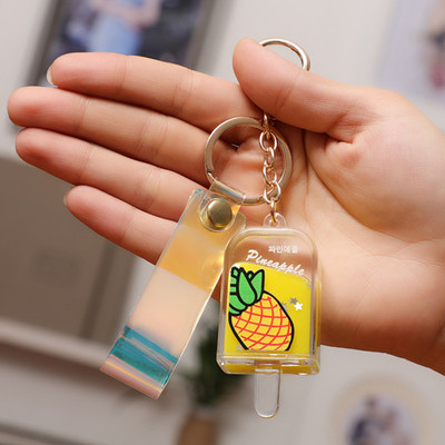 Creativ, drăguț, înghețată cu fructe, cheie lichidă, serie ulei de vară, breloc, geantă mașină, pandantiv, cadou