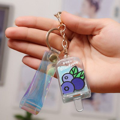 Creativ, drăguț, înghețată cu fructe, cheie lichidă, serie ulei de vară, breloc, geantă mașină, pandantiv, cadou