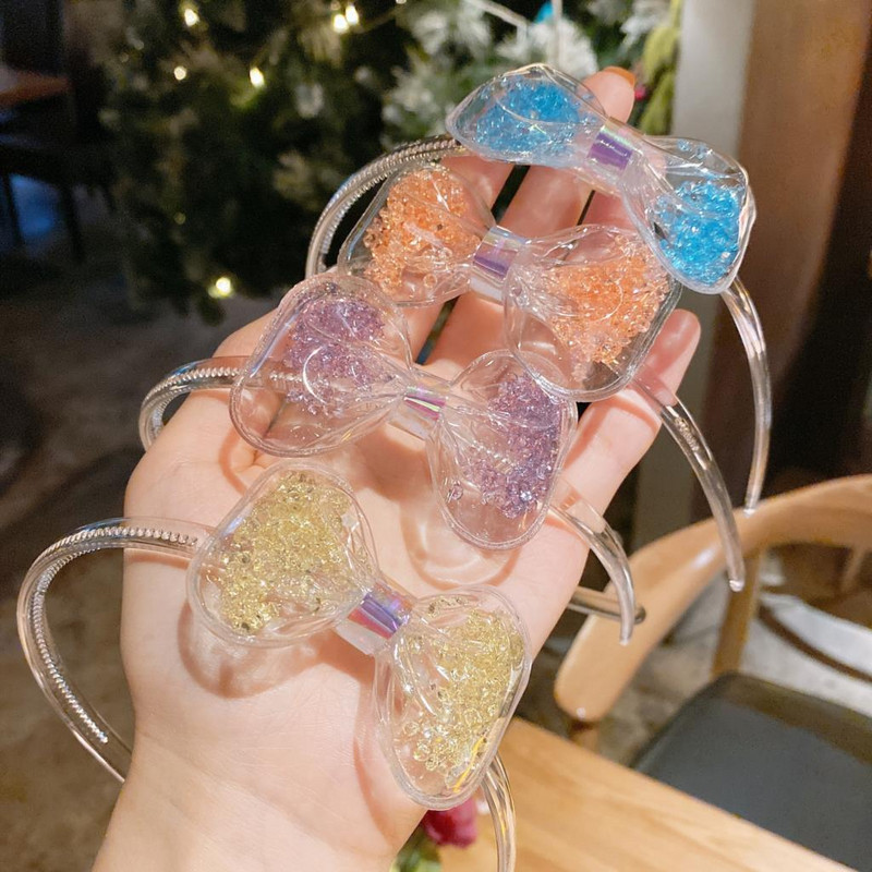 Noua bentita arc transparenta cu nisipurile mișcătoare drăguță fetiță arc stea bentiță petrecere de aniversare accesorii pentru păr pentru copii