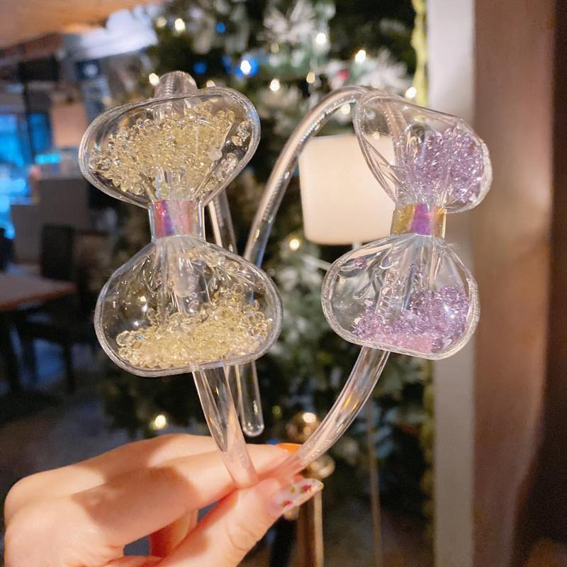 Noua bentita arc transparenta cu nisipurile mișcătoare drăguță fetiță arc stea bentiță petrecere de aniversare accesorii pentru păr pentru copii