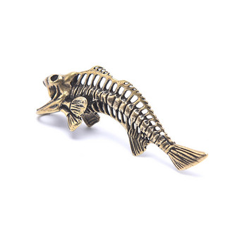 Vintage Brass Fish Bone Κρεμαστό μπρελόκ αυτοκινήτου DIY Αξεσουάρ μπρελόκ Κοσμήματα Μπρελόκ Κρεμαστά μπιχλιμπίδια Δώρα Μόδα Ανδρικά Γυναικεία