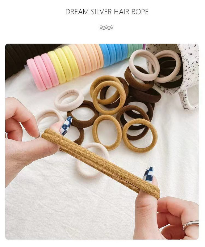 Bandă elastică mare de culoare pură pentru fată, 20 de piese, versiunea coreeană a fixatorului pentru coadă de cal, gumă de mestecat, bandă elastică pentru păr, accesorii pentru păr pentru fete