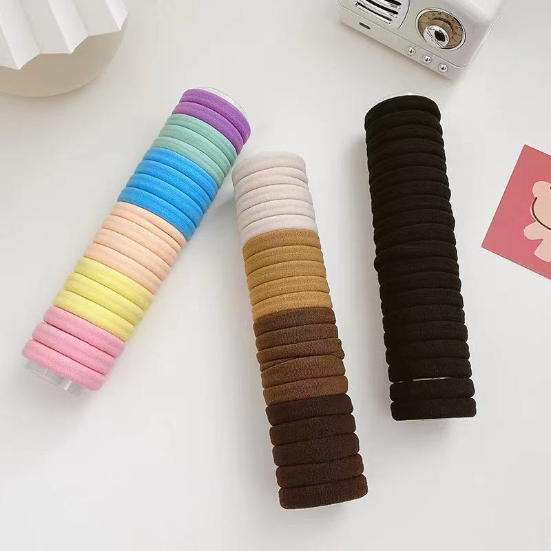 Bandă elastică mare de culoare pură pentru fată, 20 de piese, versiunea coreeană a fixatorului pentru coadă de cal, gumă de mestecat, bandă elastică pentru păr, accesorii pentru păr pentru fete