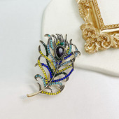 EASYA Ženska odjeća u obliku perja od kamenčića Broš Klasična haljina za vjenčanje Kristalni dodaci