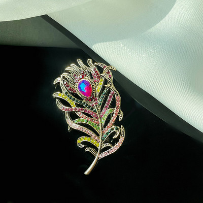 EASYA Ženska odjeća u obliku perja od kamenčića Broš Klasična haljina za vjenčanje Kristalni dodaci