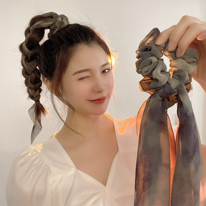 Populiariai parduodama madinga moteriška juostelė plaukų kaklaraištis plaukų kaklaraištis Bohemiškas arklio uodega lankas elastingas plaukų virvė ryšelis plaukų kaklaraištis plaukų priedai