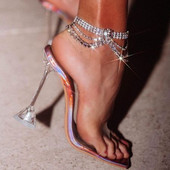 Stonefans Ins Kalnų krištolinė pėdų apyrankė kojų grandinėlė moterims Paplūdimio aksesuarai Daugiasluoksnė krištolinė kulkšnies grandinėlė aukštakulnė kulkšnis