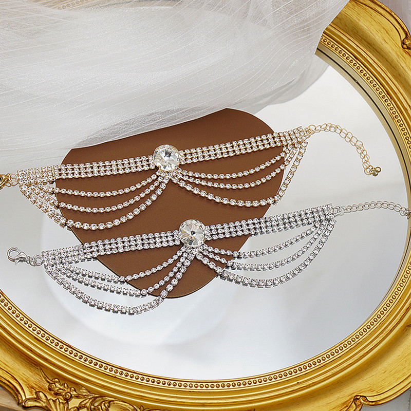 Stonefans Ins Kalnų krištolinė pėdų apyrankė kojų grandinėlė moterims Paplūdimio aksesuarai Daugiasluoksnė krištolinė kulkšnies grandinėlė aukštakulnė kulkšnis