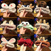 Mergaičių veido prausiklis makiažas plaukų juosta elastinė koralų aksominė lanko galvos juosta Miela gyvūnų plaukų juosta galvos apdangalas Moterų plaukų aksesuarai