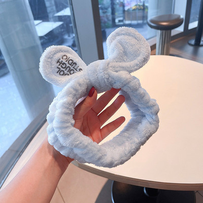 Mergaičių veido prausiklis makiažas plaukų juosta elastinė koralų aksominė lanko galvos juosta Miela gyvūnų plaukų juosta galvos apdangalas Moterų plaukų aksesuarai