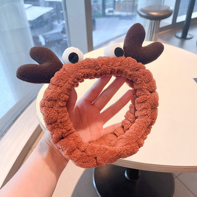 Mergaičių veido prausiklis makiažas plaukų juosta elastinė koralų aksominė lanko galvos juosta Miela gyvūnų plaukų juosta galvos apdangalas Moterų plaukų aksesuarai