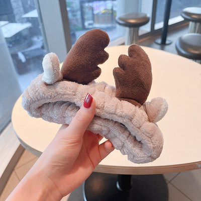 Mergaičių veido prausiklis makiažas plaukų juosta elastinė koralų aksominė lanko galvos juosta Miela gyvūnų plaukų juosta galvos apdangalas Moterų plaukų aksesuarai