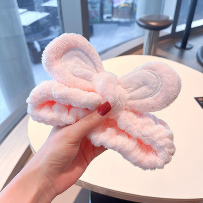 Mergaičių veido prausiklis makiažas plaukų juosta elastinė koralų aksominė lanko galvos juosta Miela gyvūnų plaukų juosta galvos apdangalas Moterų plaukų aksesuarai