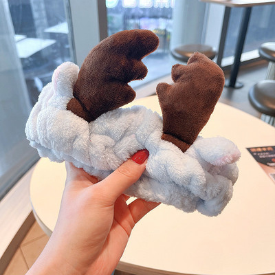 Mergaičių veido prausiklis makiažas plaukų juosta elastinė koralų aksominė lanko galvos juosta Miela gyvūnų plaukų juosta galvos apdangalas Moterų plaukų aksesuarai