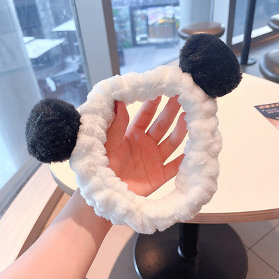 Mergaičių veido prausiklis makiažas plaukų juosta elastinė koralų aksominė lanko galvos juosta Miela gyvūnų plaukų juosta galvos apdangalas Moterų plaukų aksesuarai