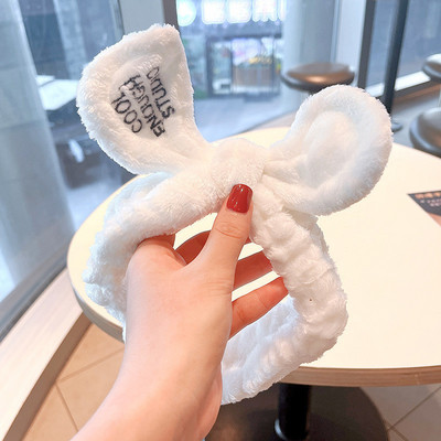 Mergaičių veido prausiklis makiažas plaukų juosta elastinė koralų aksominė lanko galvos juosta Miela gyvūnų plaukų juosta galvos apdangalas Moterų plaukų aksesuarai