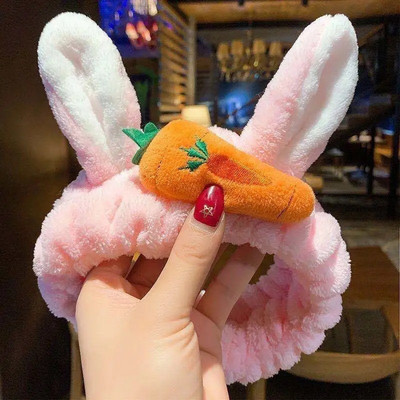 Mergaičių veido prausiklis makiažas plaukų juosta elastinė koralų aksominė lanko galvos juosta Miela gyvūnų plaukų juosta galvos apdangalas Moterų plaukų aksesuarai