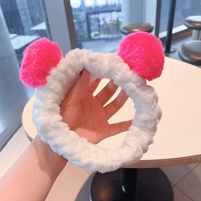 Mergaičių veido prausiklis makiažas plaukų juosta elastinė koralų aksominė lanko galvos juosta Miela gyvūnų plaukų juosta galvos apdangalas Moterų plaukų aksesuarai