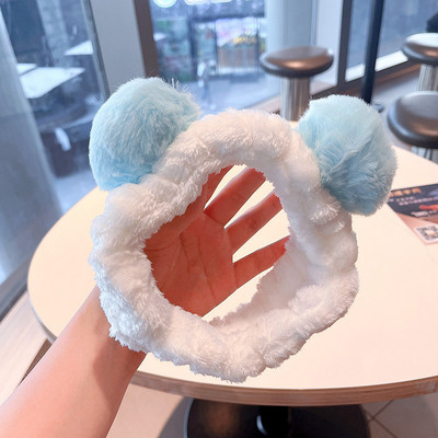 Mergaičių veido prausiklis makiažas plaukų juosta elastinė koralų aksominė lanko galvos juosta Miela gyvūnų plaukų juosta galvos apdangalas Moterų plaukų aksesuarai