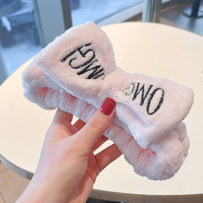 Mergaičių veido prausiklis makiažas plaukų juosta elastinė koralų aksominė lanko galvos juosta Miela gyvūnų plaukų juosta galvos apdangalas Moterų plaukų aksesuarai