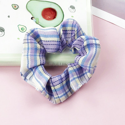 Moda doamnelor retro banda de păr în carouri banda de cauciuc pânză moale fete coadă de cal banda de păr frânghie accesorii de păr en-gros