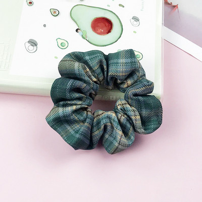 Moda doamnelor retro banda de păr în carouri banda de cauciuc pânză moale fete coadă de cal banda de păr frânghie accesorii de păr en-gros