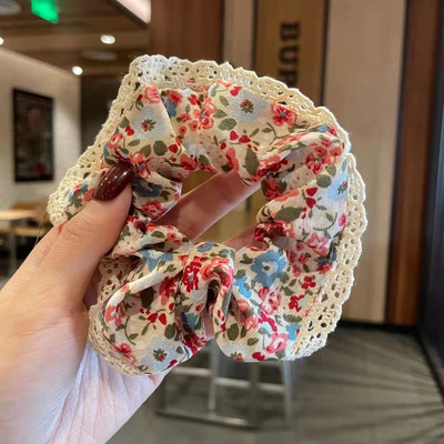 Moda doamnelor retro banda de păr în carouri banda de cauciuc pânză moale fete coadă de cal banda de păr frânghie accesorii de păr en-gros