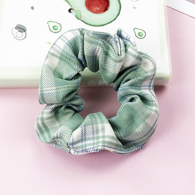 Moda doamnelor retro banda de păr în carouri banda de cauciuc pânză moale fete coadă de cal banda de păr frânghie accesorii de păr en-gros