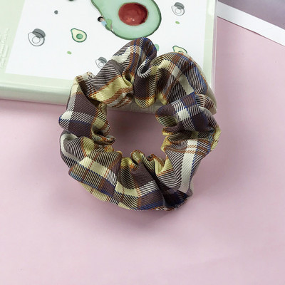 Moda doamnelor retro banda de păr în carouri banda de cauciuc pânză moale fete coadă de cal banda de păr frânghie accesorii de păr en-gros