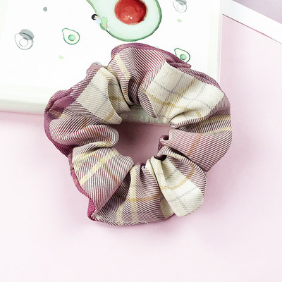 Moda doamnelor retro banda de păr în carouri banda de cauciuc pânză moale fete coadă de cal banda de păr frânghie accesorii de păr en-gros