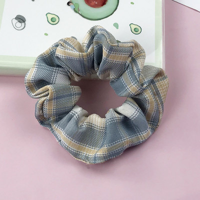 Moda doamnelor retro banda de păr în carouri banda de cauciuc pânză moale fete coadă de cal banda de păr frânghie accesorii de păr en-gros